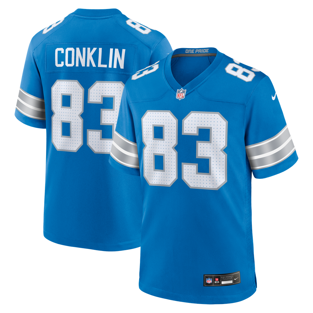 Tyler Conklin Detroit Lions Team Game Jersey - Blue