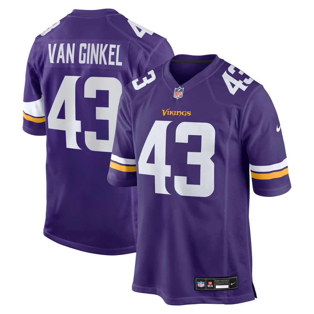 Andrew Van Ginkel Minnesota Vikings Team Game Jersey - Purple