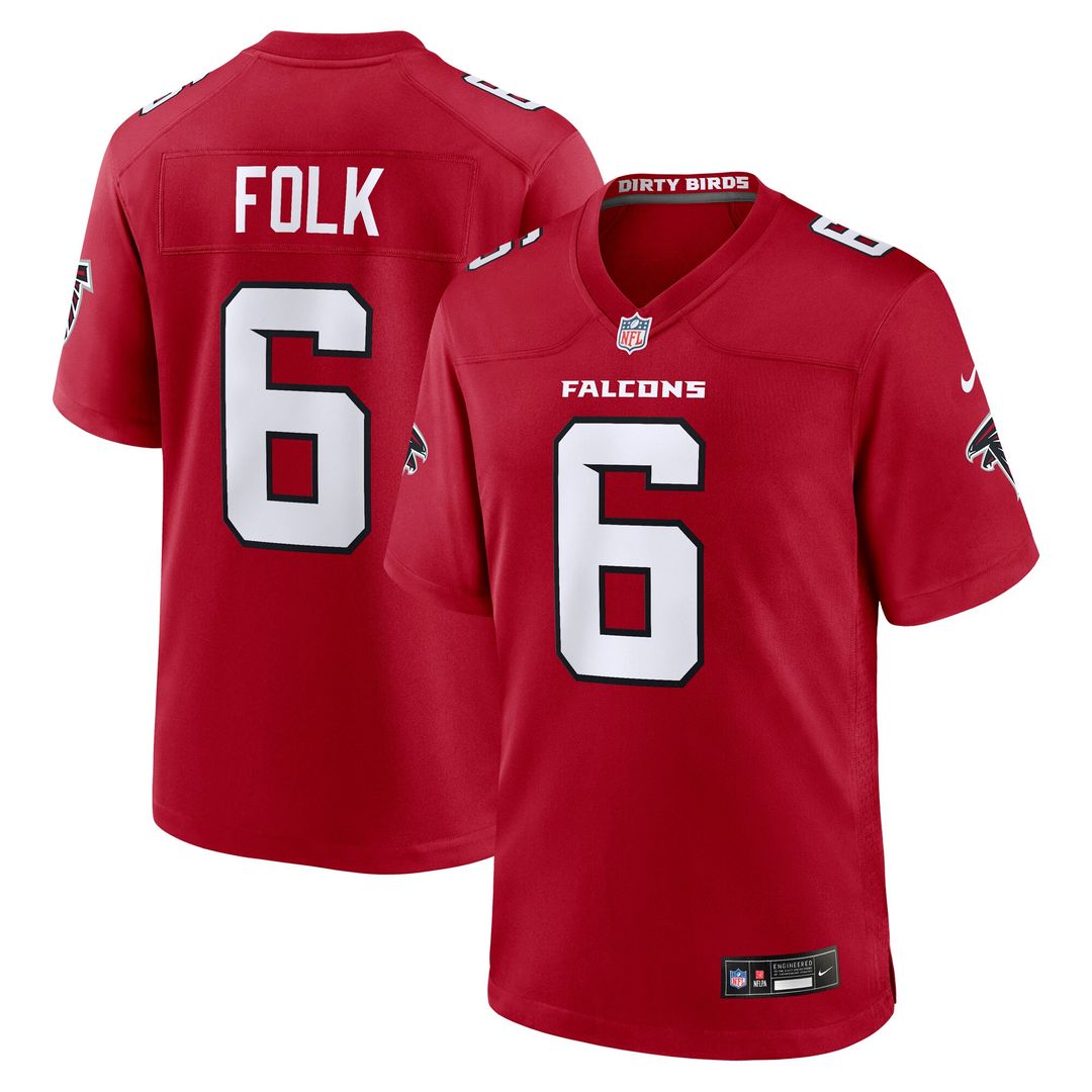 Nick Folk Atlanta Falcons Team Game Jersey - Red