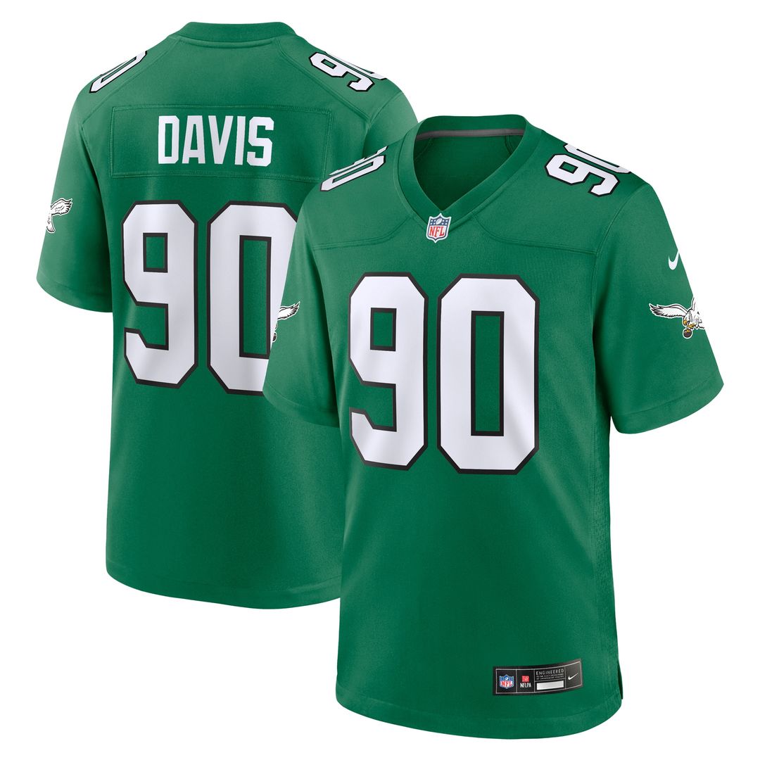 Davis Philadelphia Eagles Alternate Game Jersey - Kelly Green