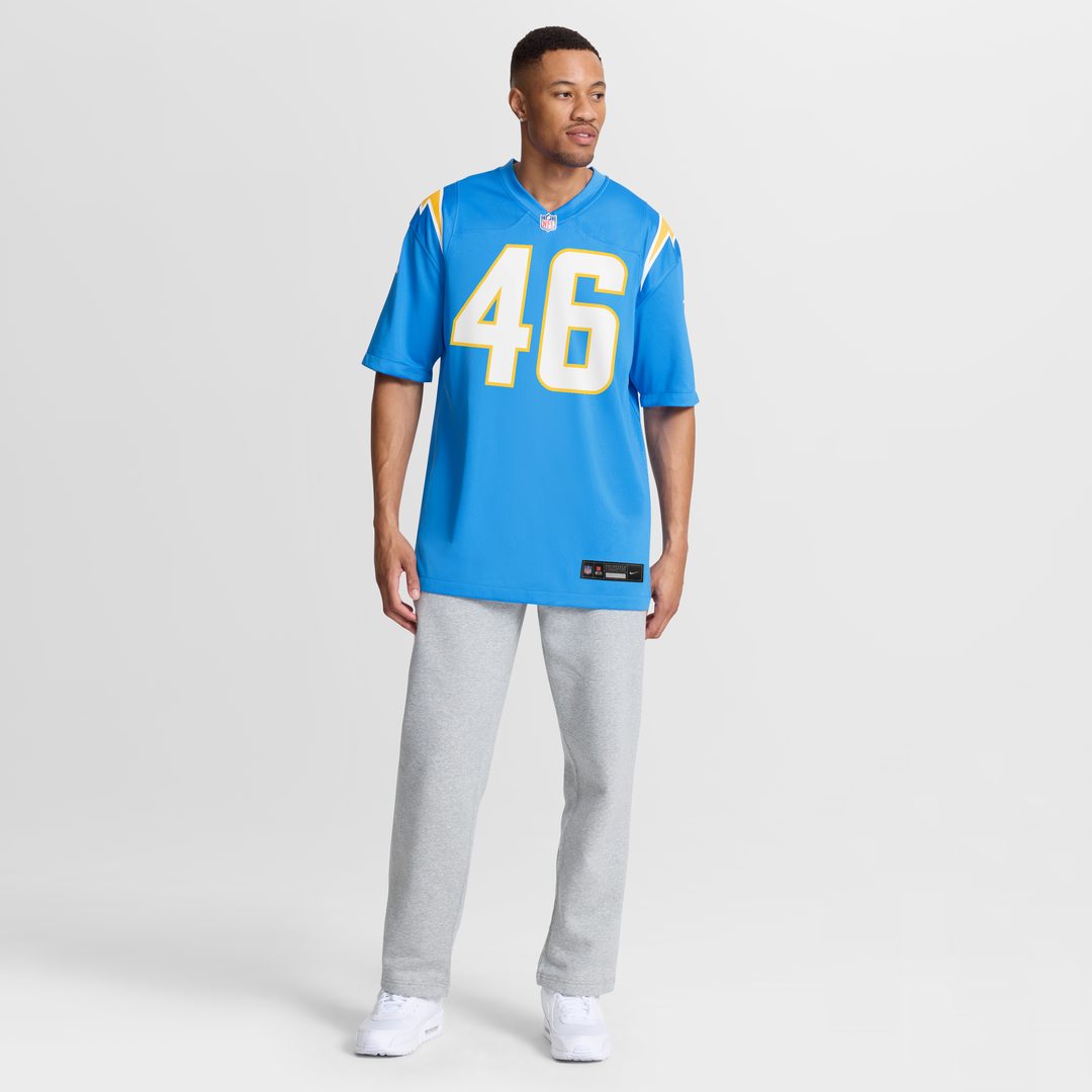 Nikko Reed Los Angeles Chargers Team Game Jersey - Powder Blue