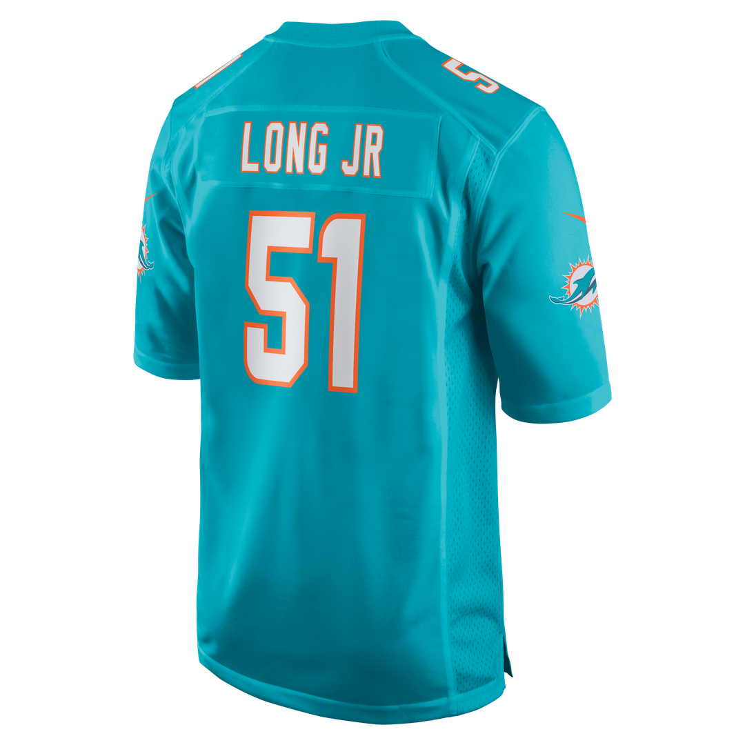 David Long Jr. Miami Dolphins Game Jersey - Aqua