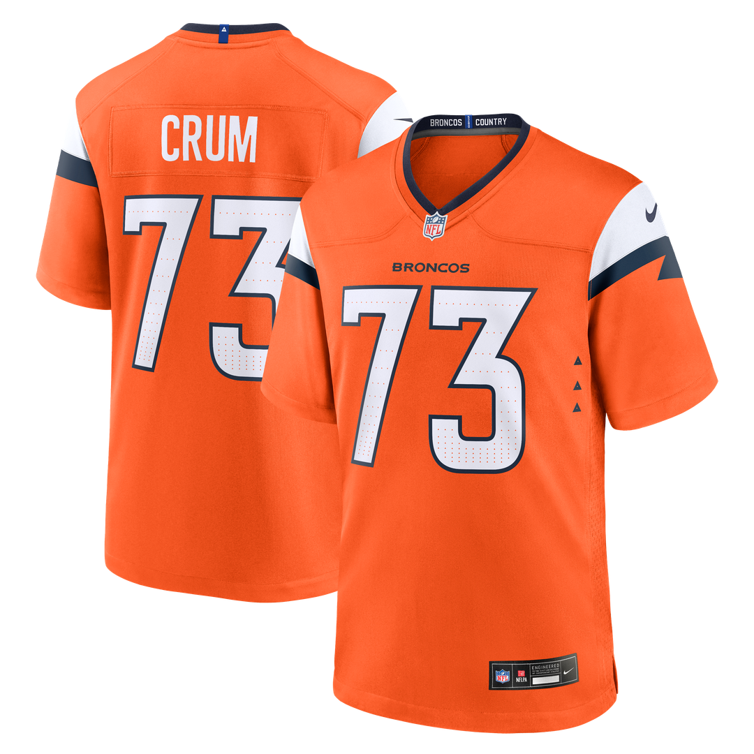 Frank Crum Denver Broncos Team Game Jersey - Orange