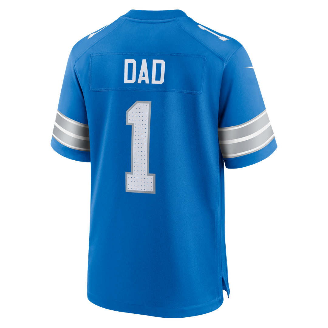 Number 1 Dad Detroit Lions Game Jersey - Blue