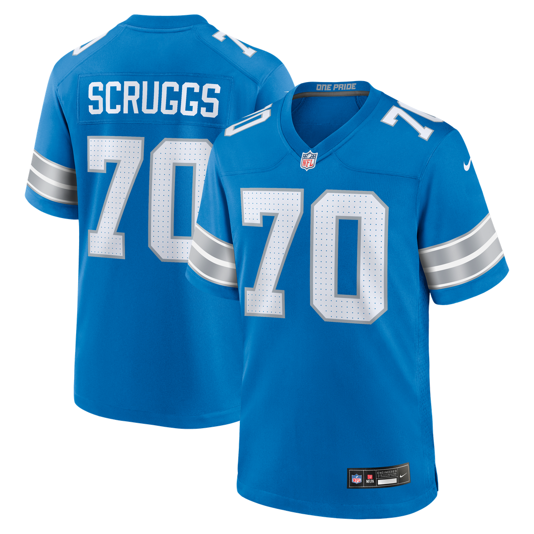 Juice Scruggs Detroit Lions Team Game Jersey - Blue