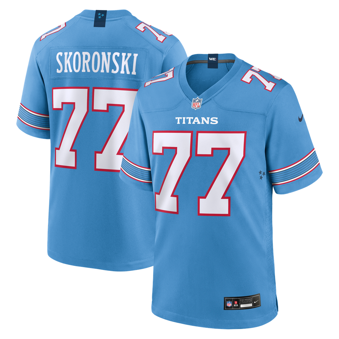 Peter Skoronski Tennessee Titans Game Jersey - Light Blue