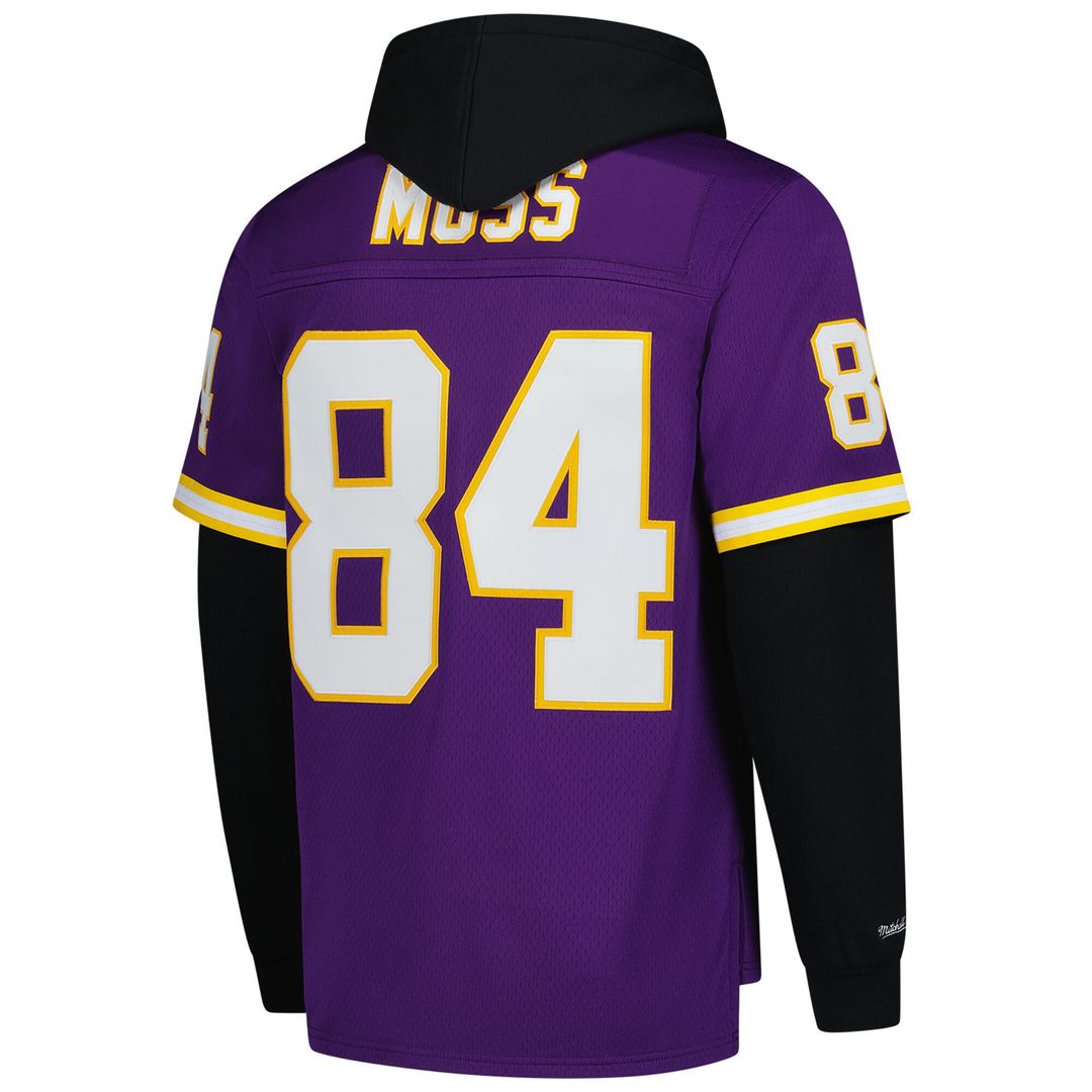 Randy Moss Minnesota Vikings Player Name & Number Hoodie Legacy Jersey - Purple
