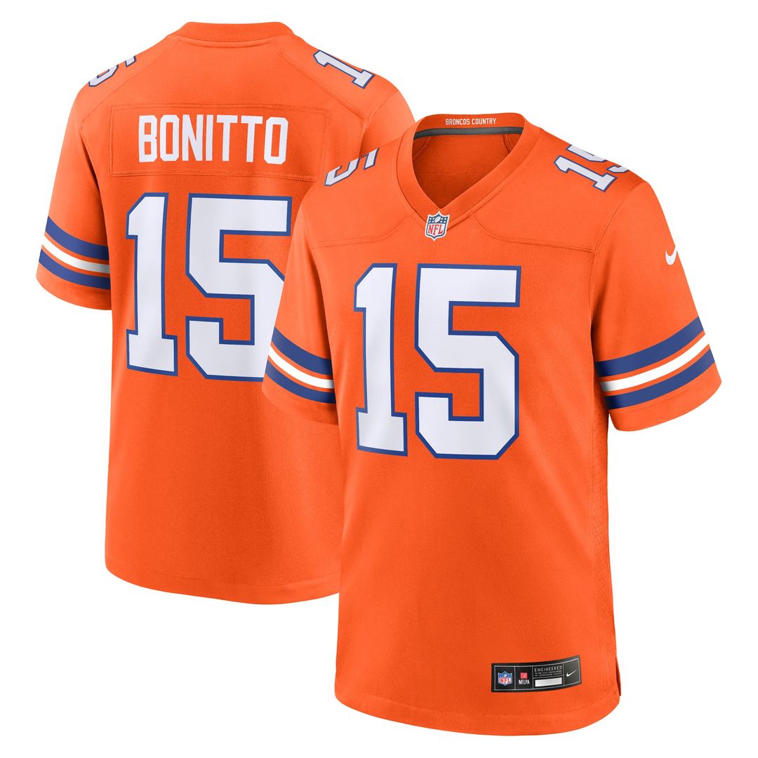Nik Bonitto Denver Broncos Alternate 2 Mile High Collection 1977 Throwback Game Jersey - Orange