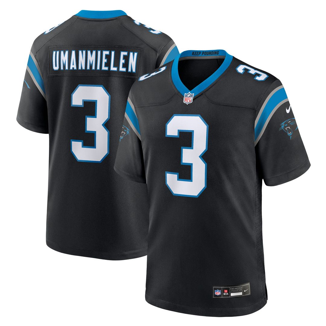 Princely Umanmielen Carolina Panthers Team Game Jersey - Black