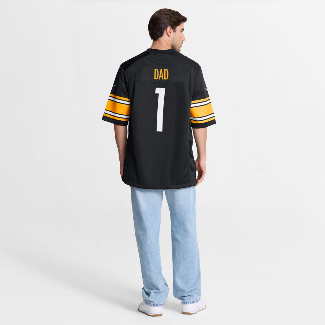 Number 1 Dad Pittsburgh Steelers Game Jersey - Black