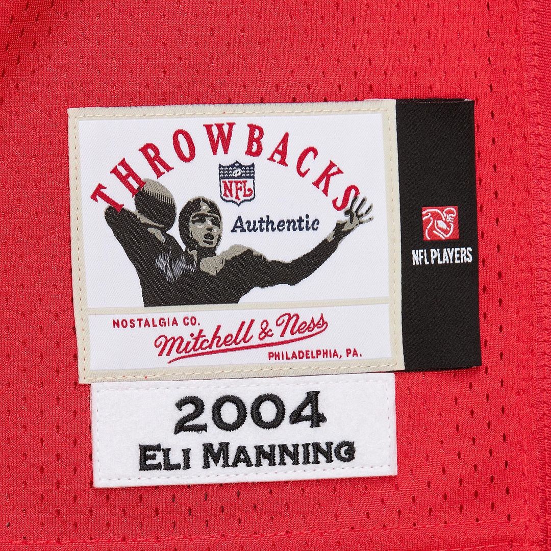 Eli Manning New York Giants 2004 Authentic Throwback Retired Player Jersey - Red