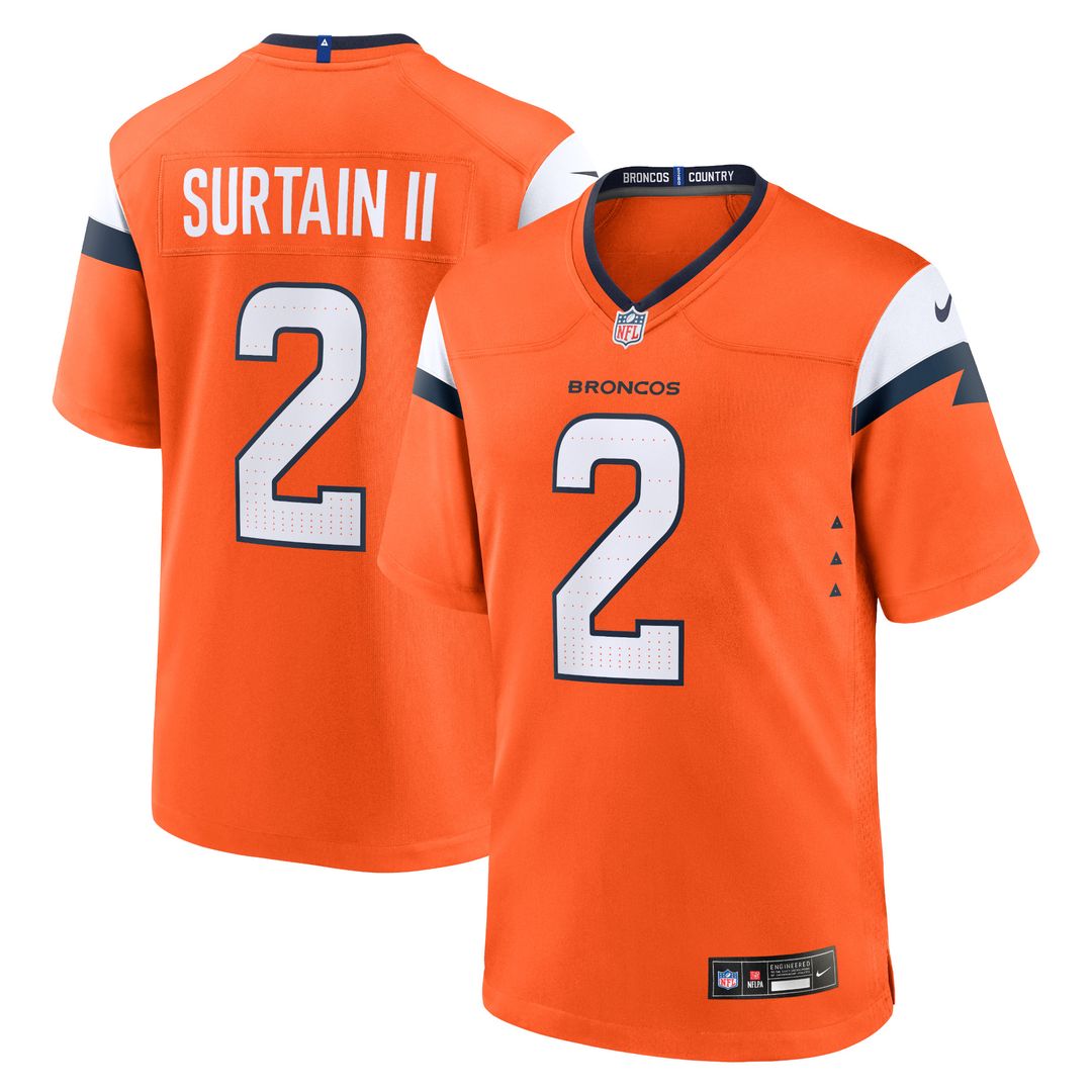Patrick Surtain II Denver Broncos Team Game Jersey - Orange