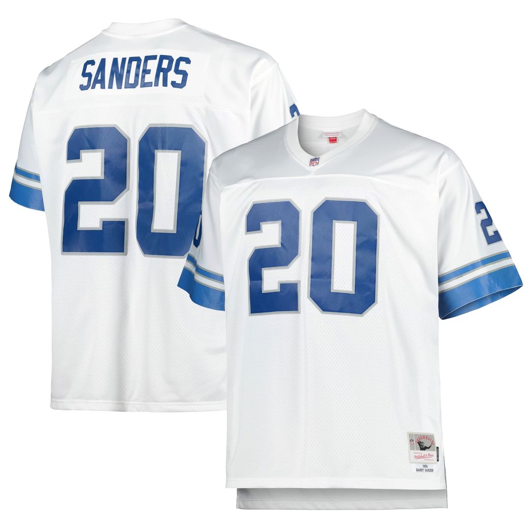 Barry Sanders Detroit Lions Big & Tall 1996 Retired Player Replica Jersey - White