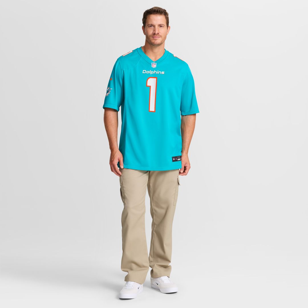 Chris Johnson Miami Dolphins 2026 NFL Draft First Round Pick No. 27 Team Game Jersey - Aqua