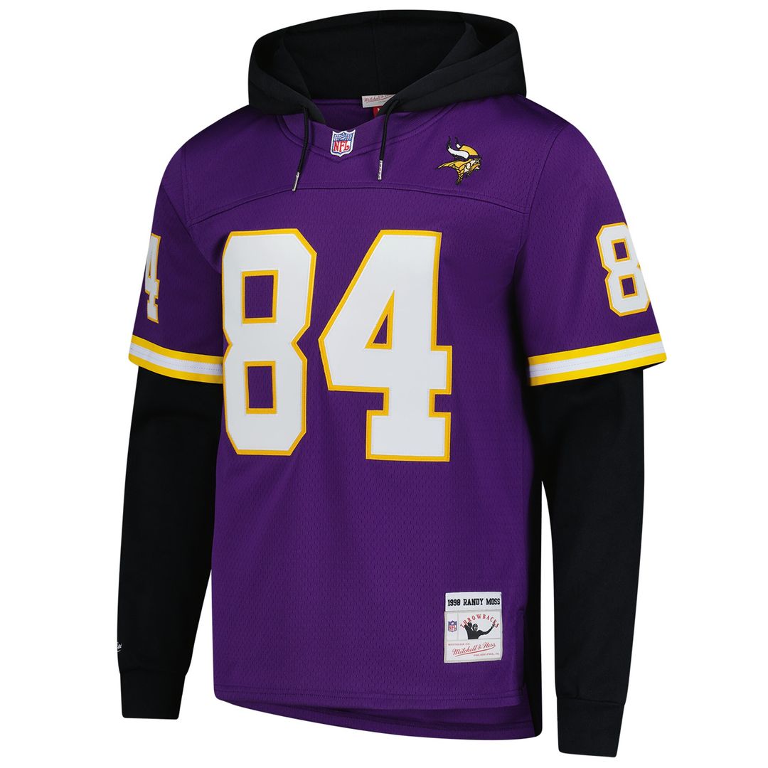 Randy Moss Minnesota Vikings Player Name & Number Hoodie Legacy Jersey - Purple