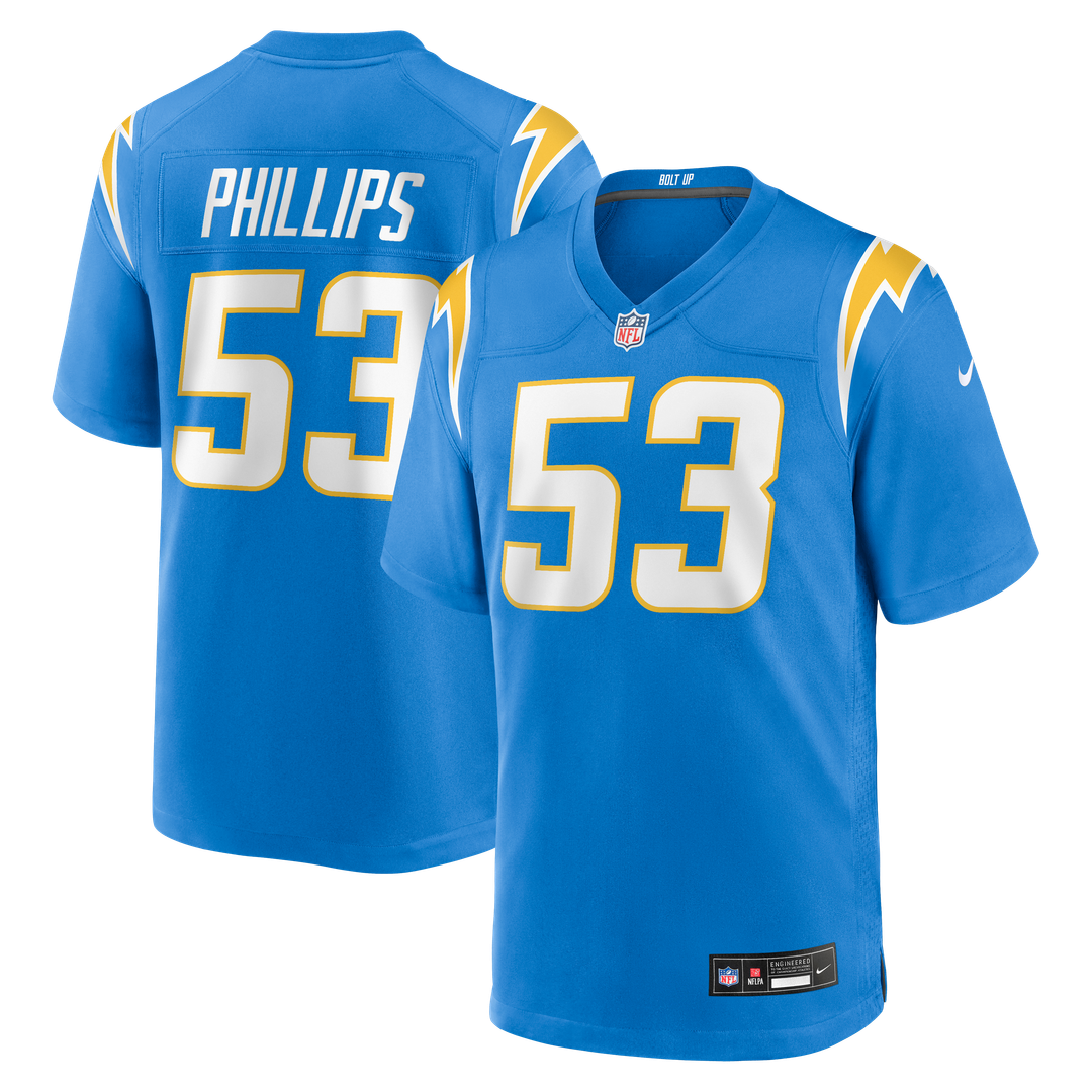 Del'Shawn Phillips Los Angeles Chargers Team Game Jersey - Powder Blue