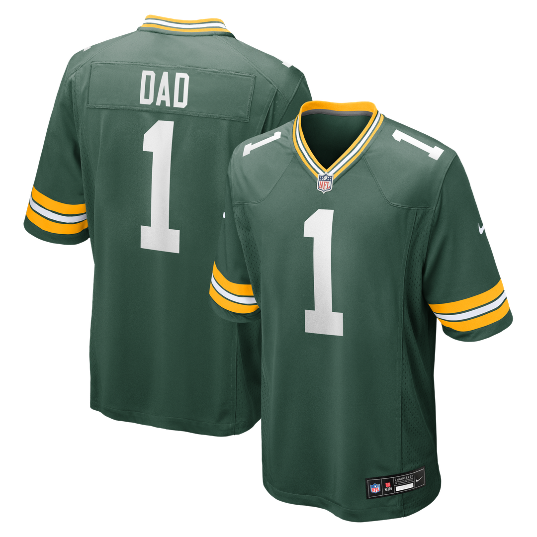 Number 1 Dad Green Bay Packers Game Jersey - Green
