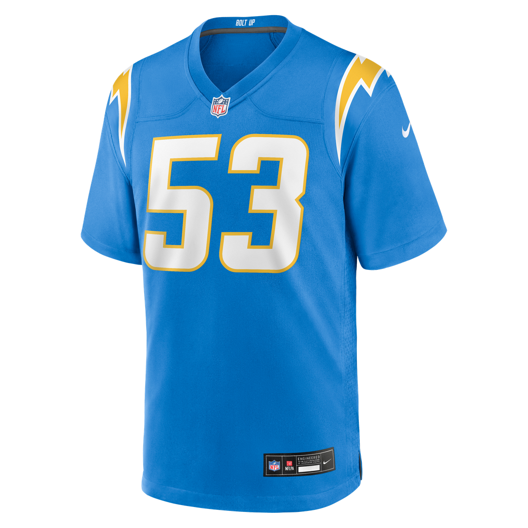 Del'Shawn Phillips Los Angeles Chargers Team Game Jersey - Powder Blue