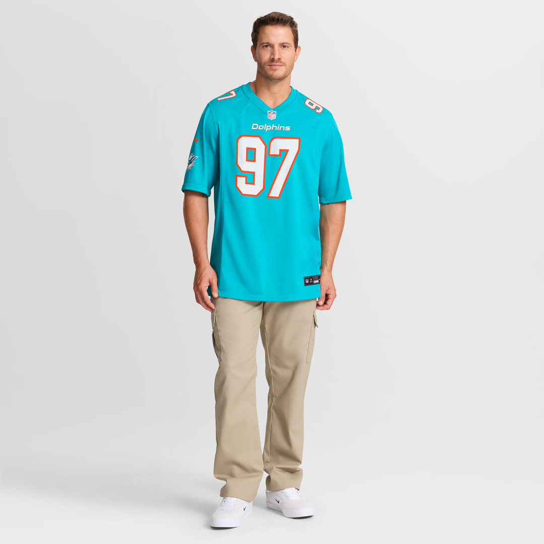 Rashard Lawrence Miami Dolphins Team Game Jersey - Aqua