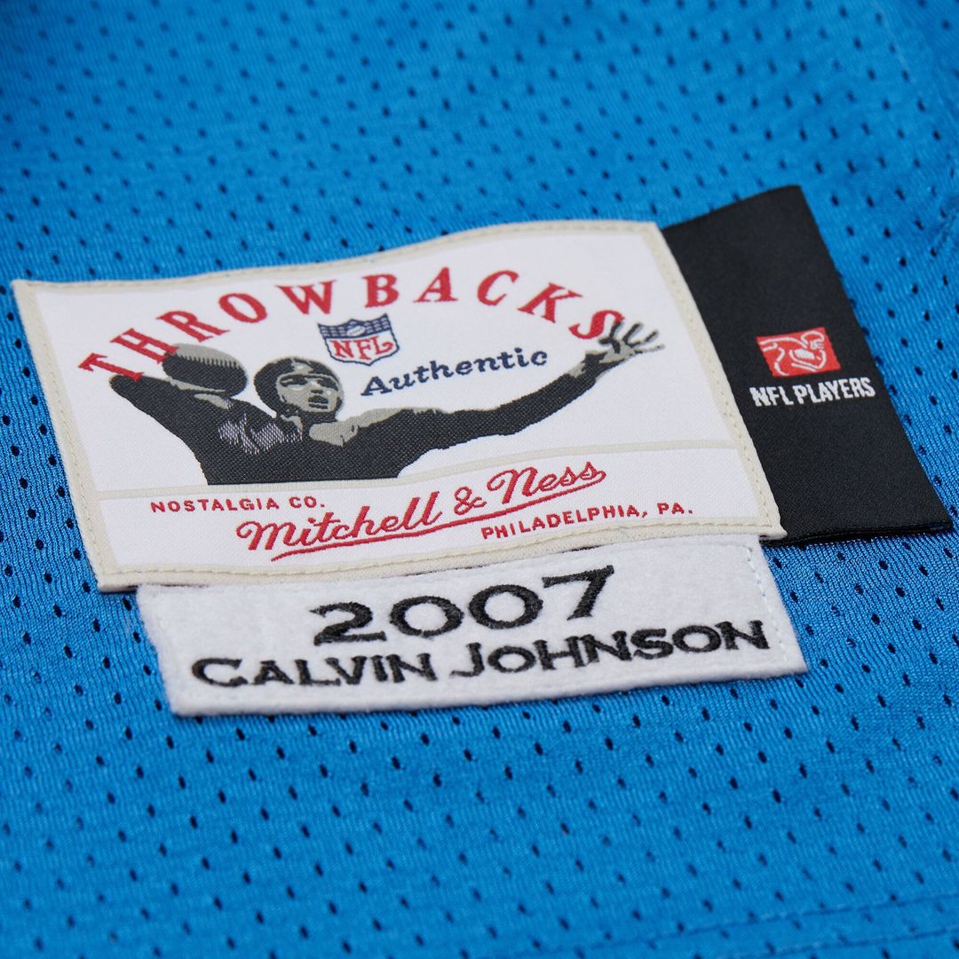 Calvin Johnson Detroit Lions 2007 Authentic Throwback Retired Player Jersey - Blue