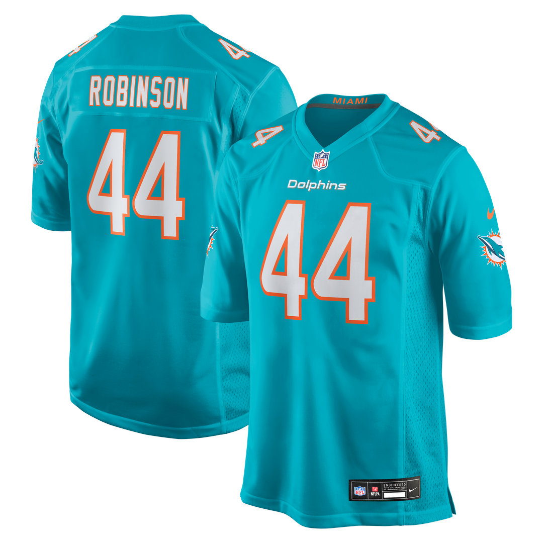 Chop Robinson Miami Dolphins Player Game Jersey - Aqua