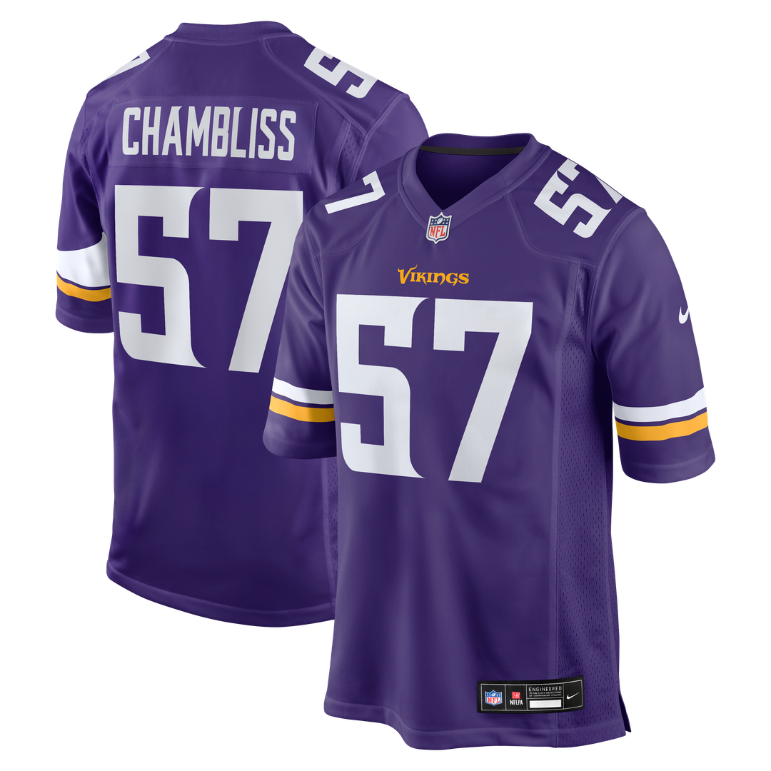 Chaz Chambliss Minnesota Vikings Team Game Jersey - Purple
