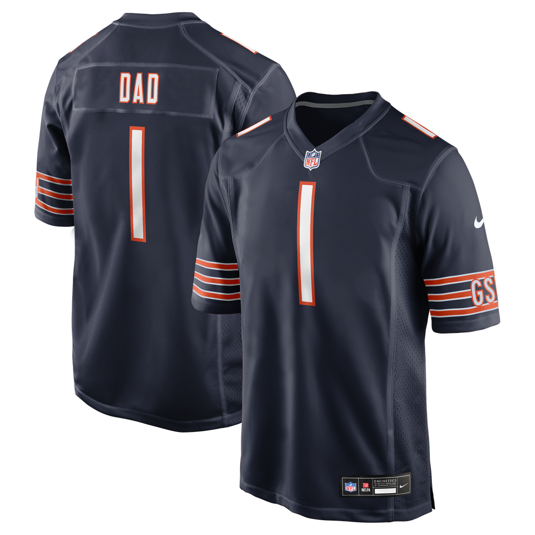 Number 1 Dad Chicago Bears Game Jersey - Navy
