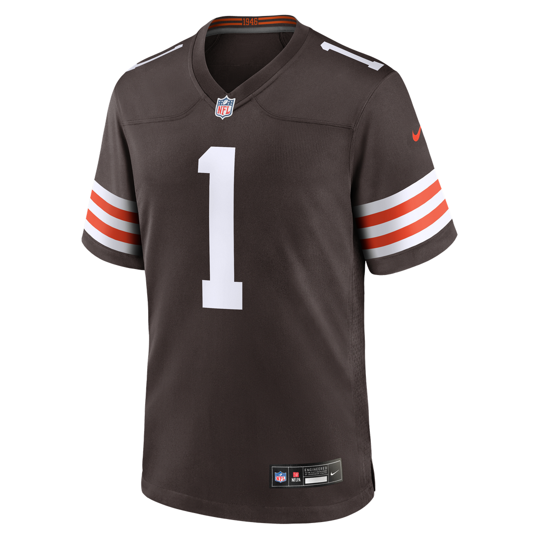 Number 1 Dad Cleveland Browns Game Jersey - Brown