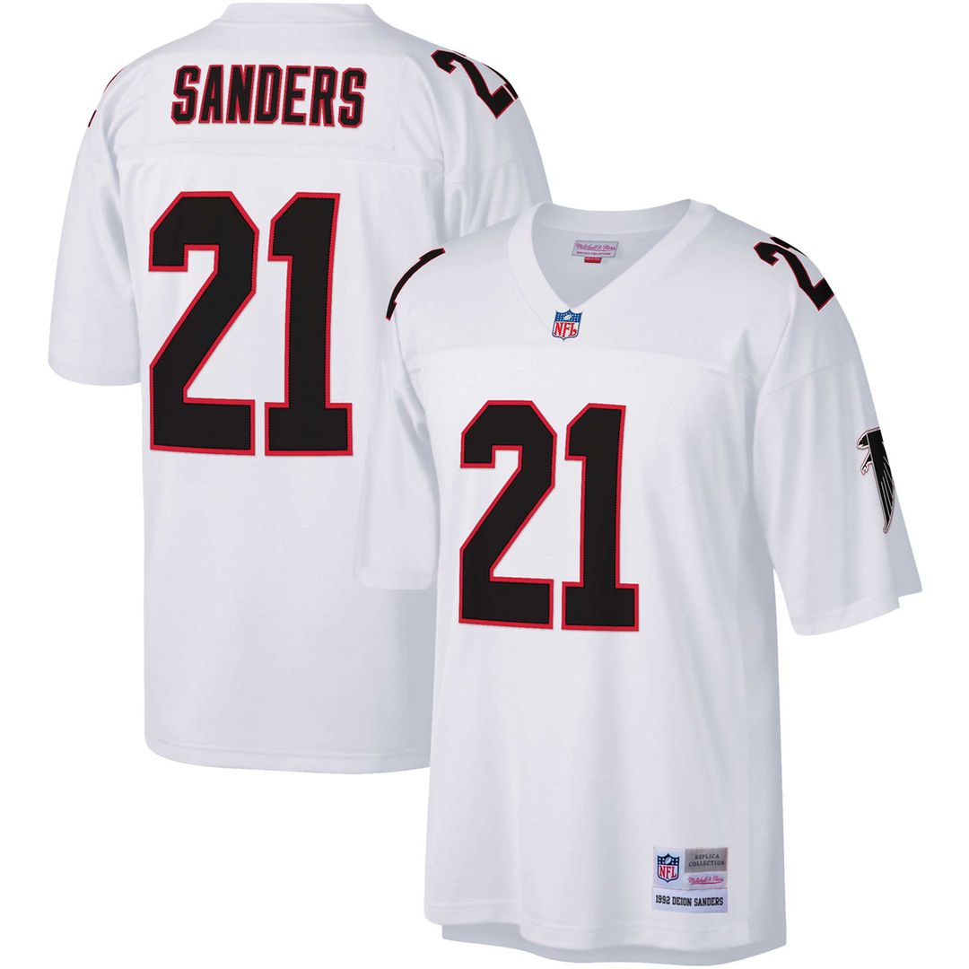 Deion Sanders Atlanta Falcons Big & Tall 1992 Retired Player Replica Jersey - Black