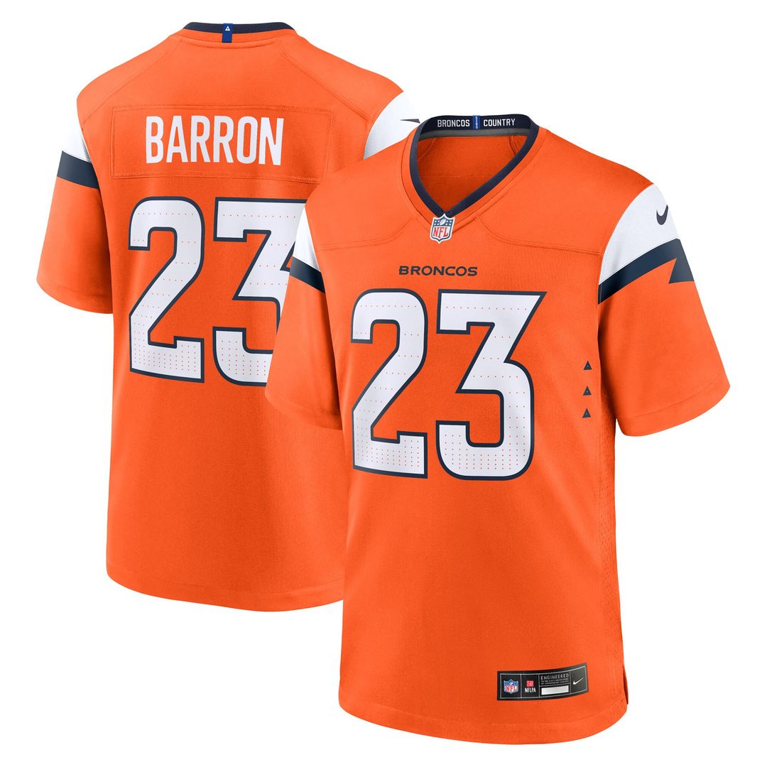 Jahdae Barron Denver Broncos Game Player Jersey - Orange