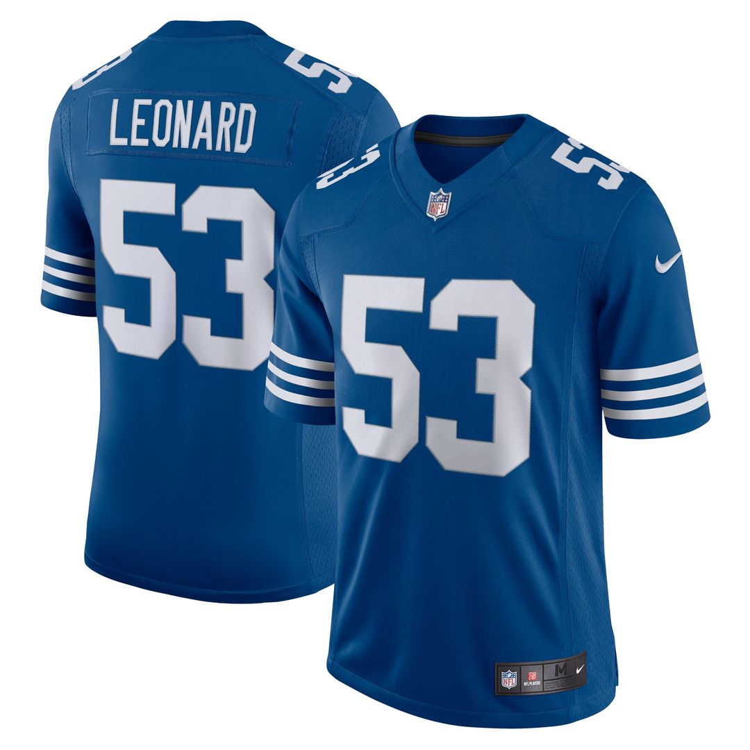 Men's Darius Leonard Royal Indianapolis Colts Alternate Vapor Limited Jersey