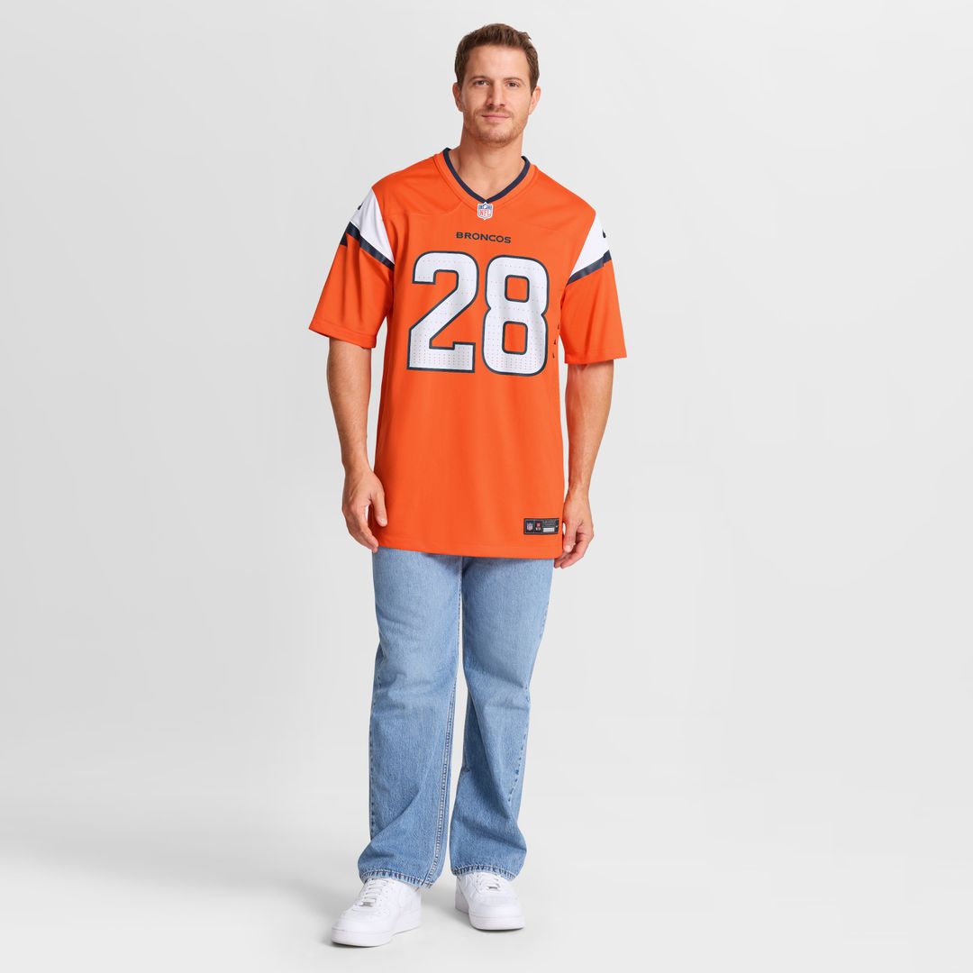 Tyler Badie Denver Broncos Team Game Jersey - Orange