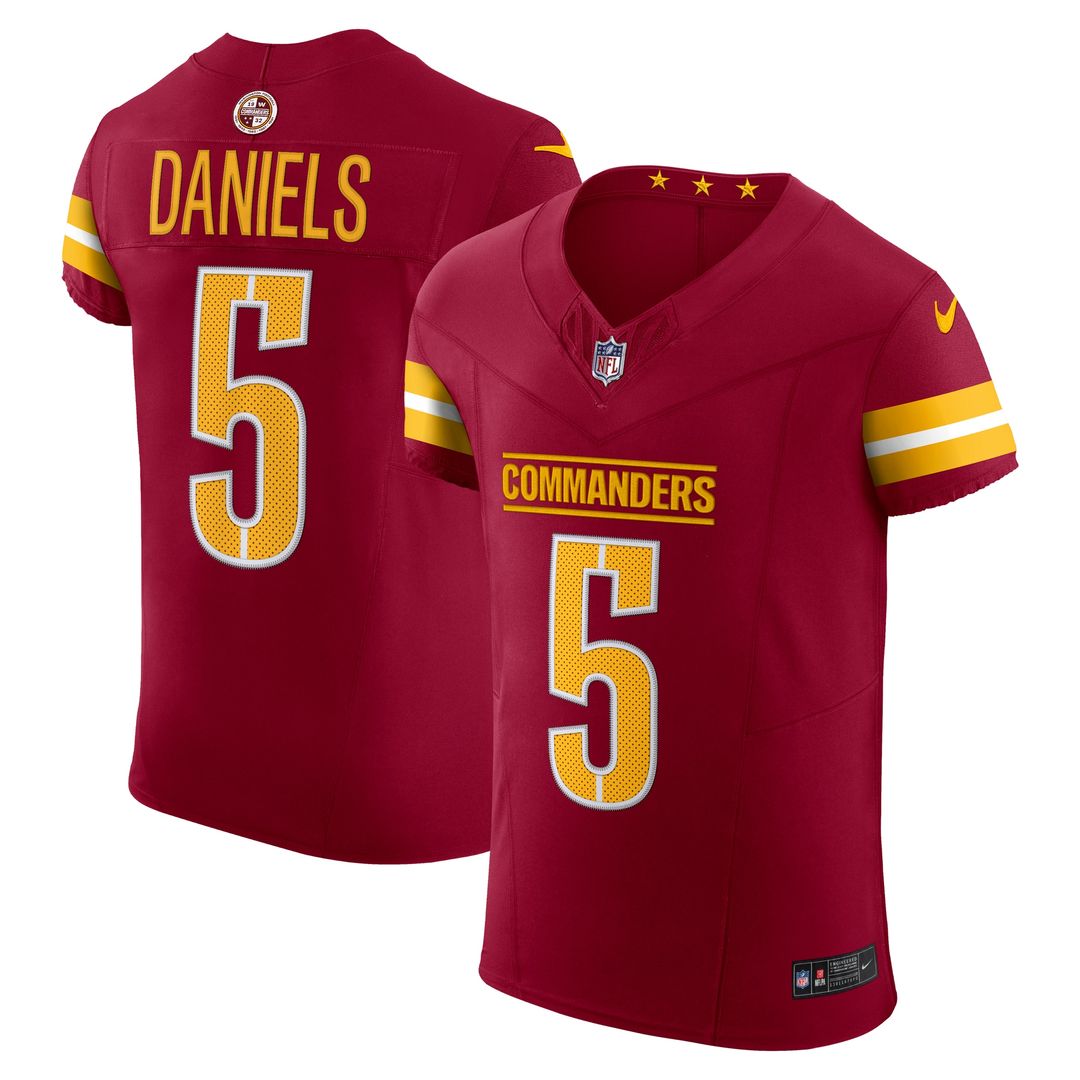 Jayden Daniels Washington Commanders Team Vapor F.U.S.E. Elite Jersey - Burgundy
