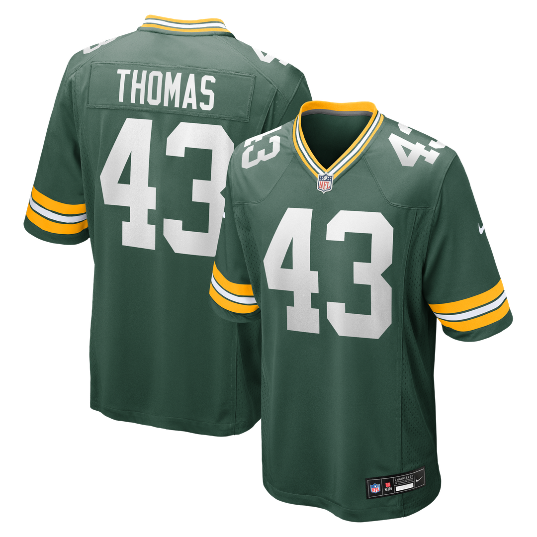 Kiondre Thomas Green Bay Packers Game Player Jersey - Green