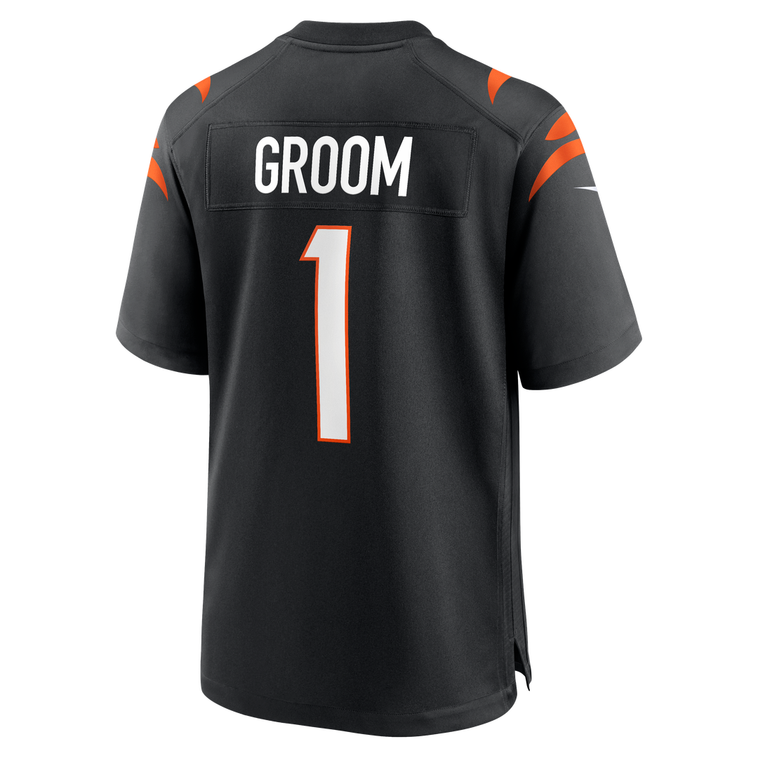Number 1 Groom Cincinnati Bengals Game Jersey - Black