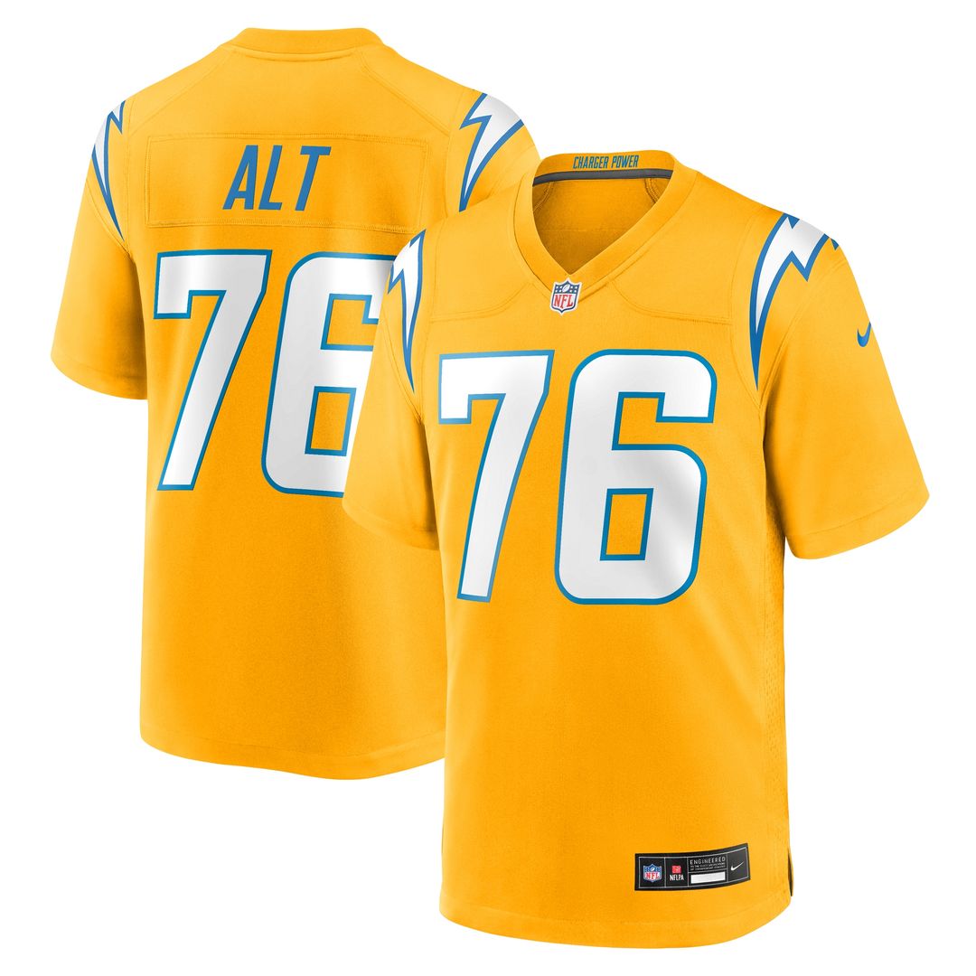 Joe Alt Los Angeles Chargers Alternate Charger Power Game Player Jersey - Gold