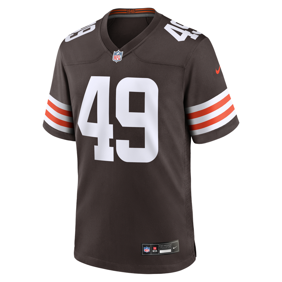 Carson Schwesinger Cleveland Browns 2025 NFL Draft Game Jersey - Brown