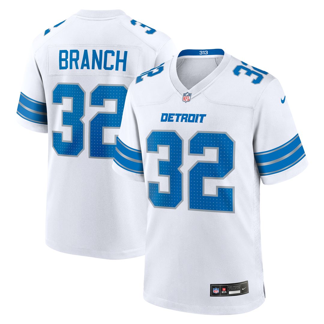 Brian Branch Detroit Lions White Game Jersey - White