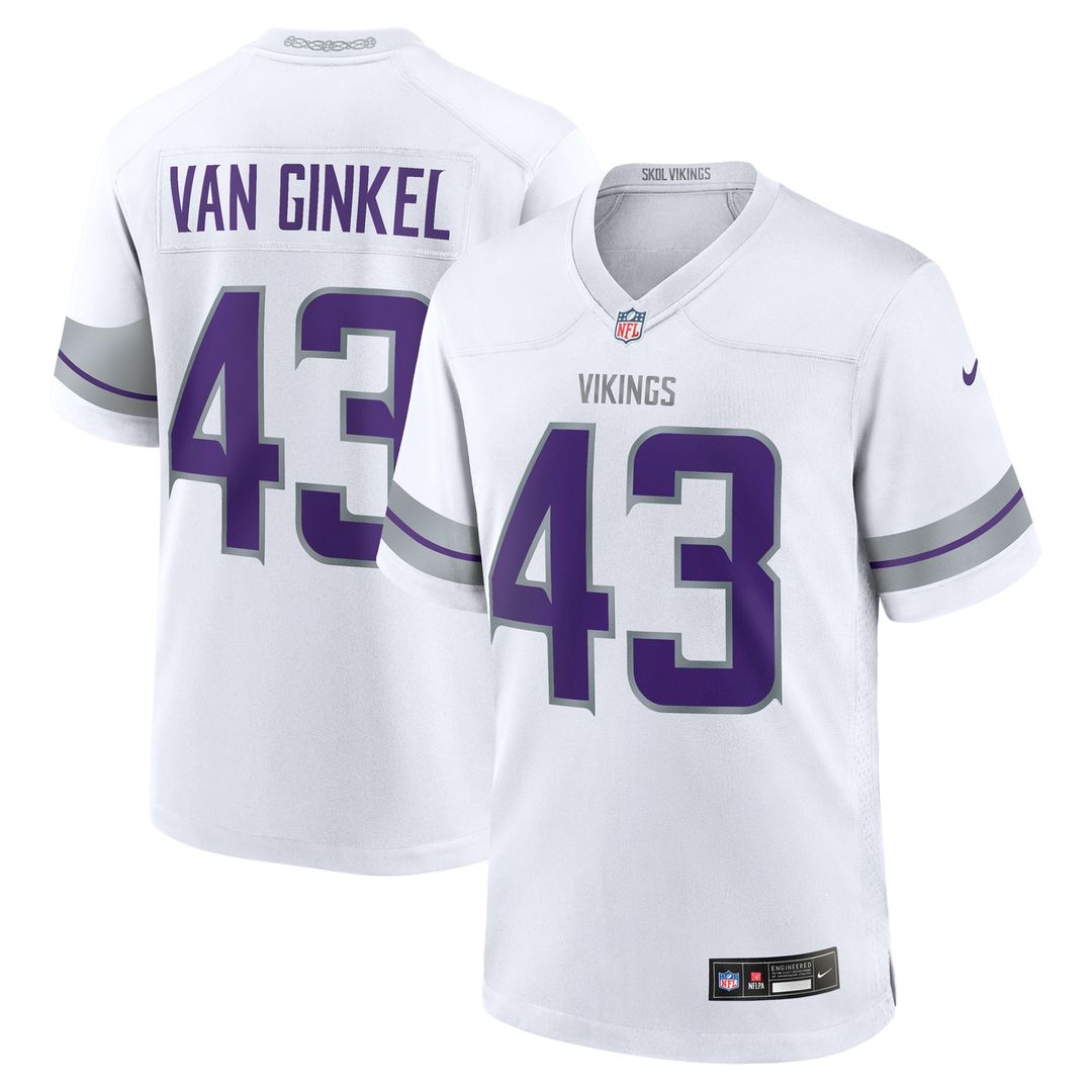 Andrew Van Ginkel Minnesota Vikings Team Game Jersey - Purple