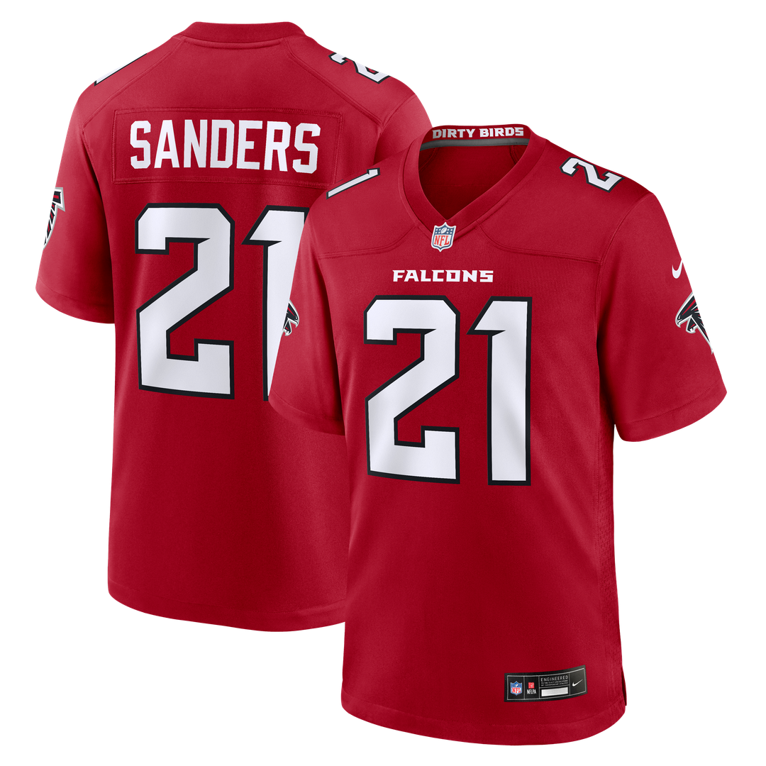 Deion Sanders Atlanta Falcons Retired Player Game Jersey - Red