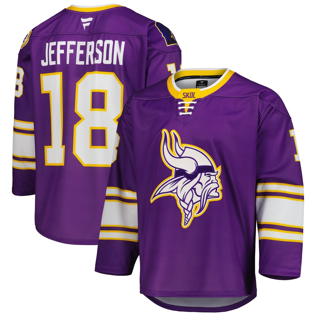 Justin Jefferson Minnesota Vikings Hockey Jersey - Purple