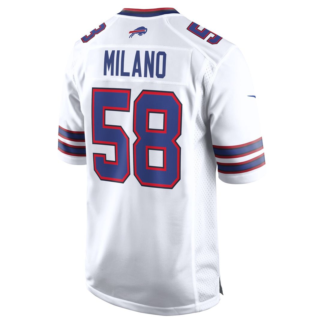 Matt Milano Buffalo Bills Away Game Player Jersey - White