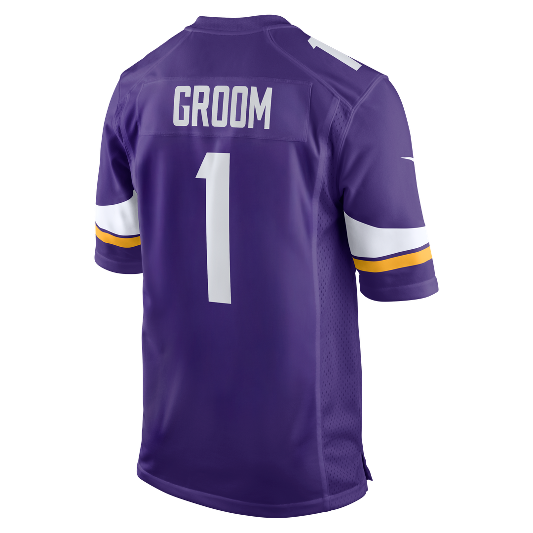 Number 1 Groom Minnesota Vikings Game Jersey - Purple