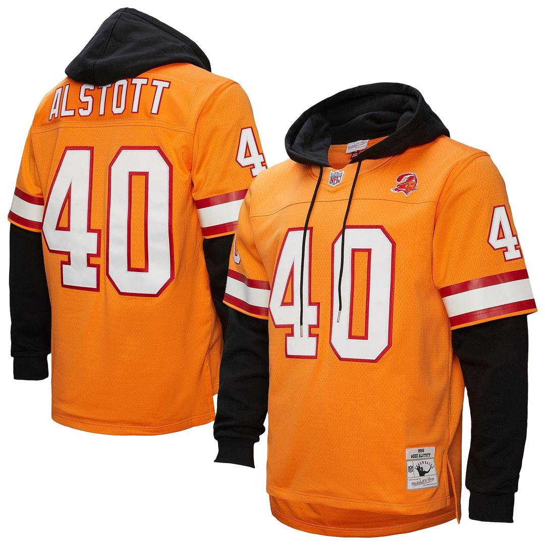 Mike Alstott Tampa Bay Buccaneers Player Name & Number Hoodie Legacy Jersey - Orange
