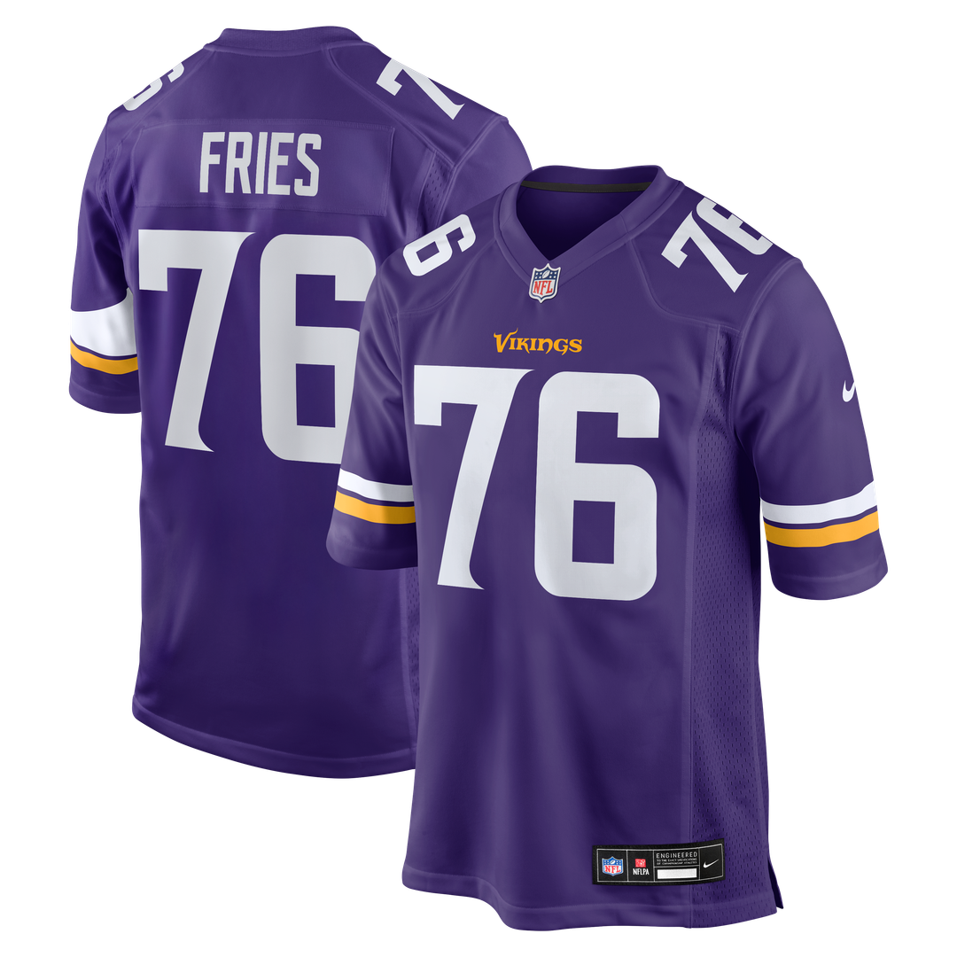 Will Fries Minnesota Vikings Team Game Jersey - Purple