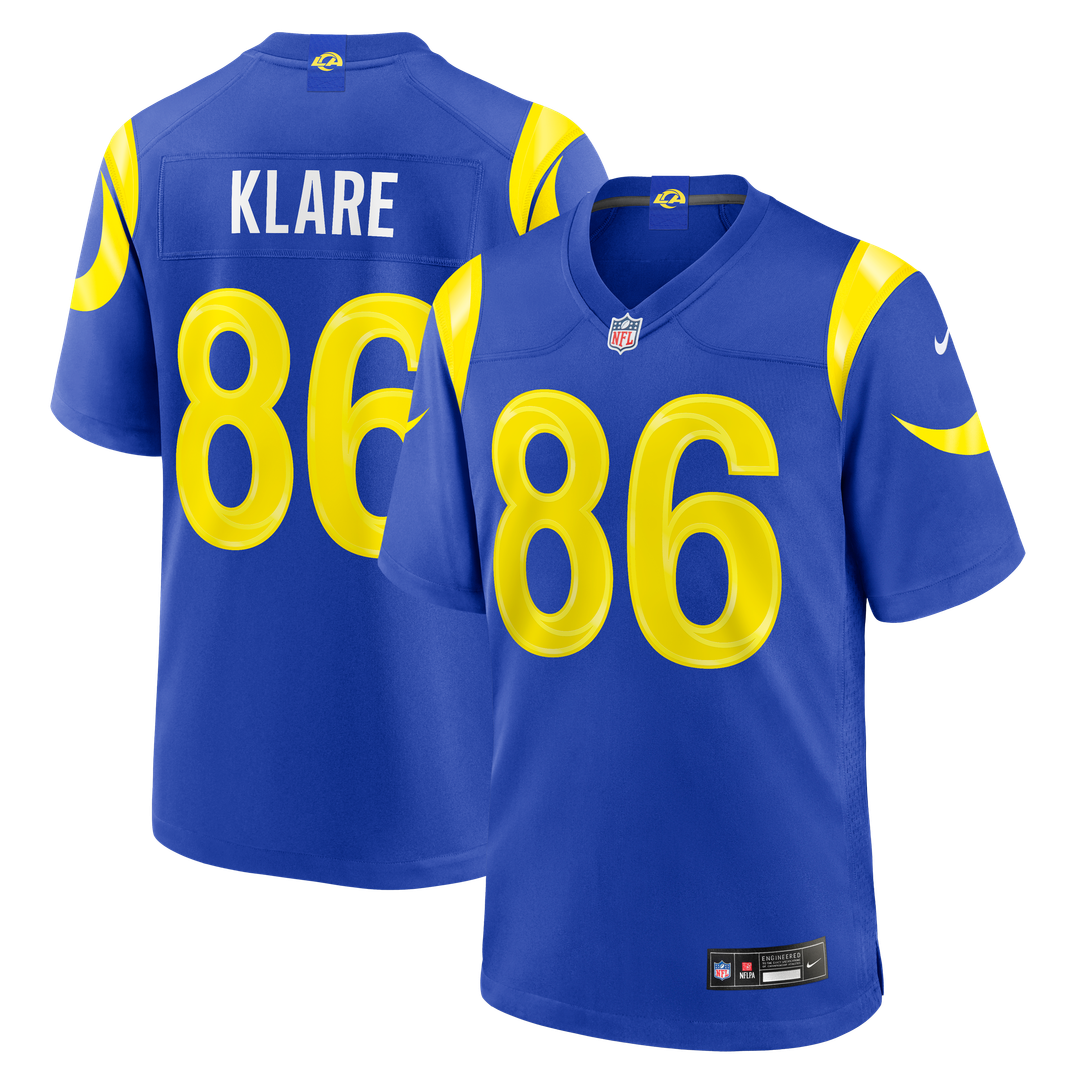 Max Klare Los Angeles Rams Team Game Jersey - Royal