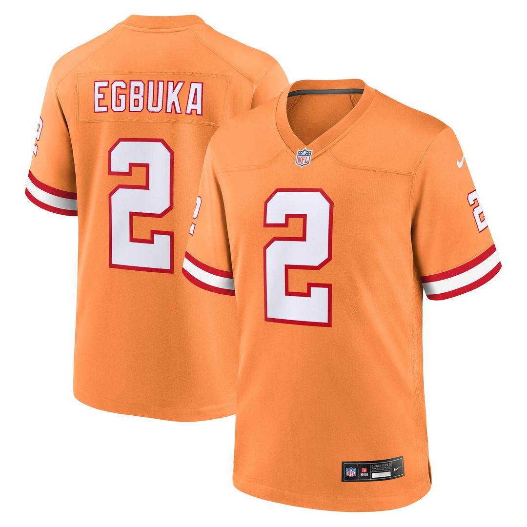Emeka Egbuka Tampa Bay Buccaneers Alternate Game Player Jersey - Pewter