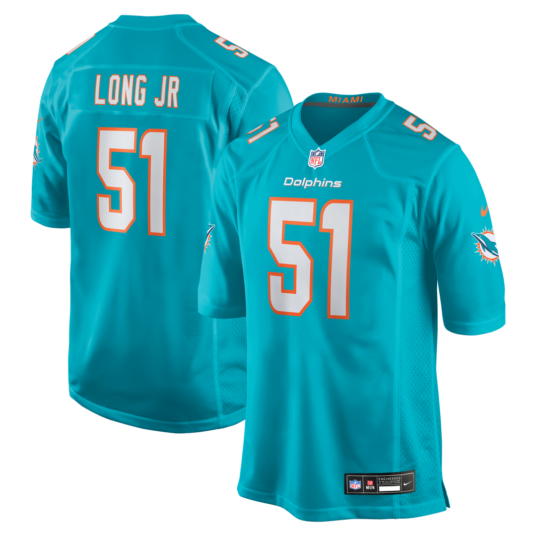 David Long Jr. Miami Dolphins Game Jersey - Aqua