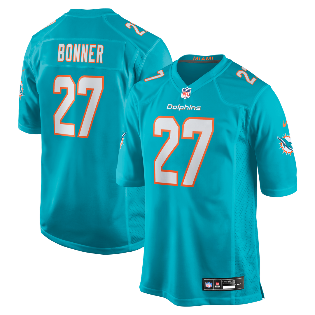 Ethan Bonner Miami Dolphins Game Jersey - Aqua