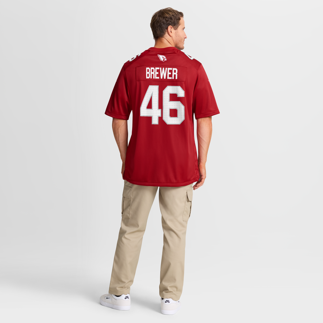 Aaron Brewer Arizona Cardinals Team Game Jersey - Cardinal